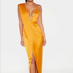 Satin yellow dress